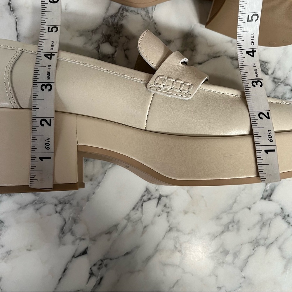 Dolce Vita Yanni Platform Penny Loafers Ivory Leather Women’s Size 10 - Picture 11 of 12